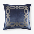 Machine Washable Velvet European Pillow Sham with Hidden Zipper, OEKO-TEX Certified, Ideal for Bedroom Decor, 26" L x 26" W x 0.13" H, Navy