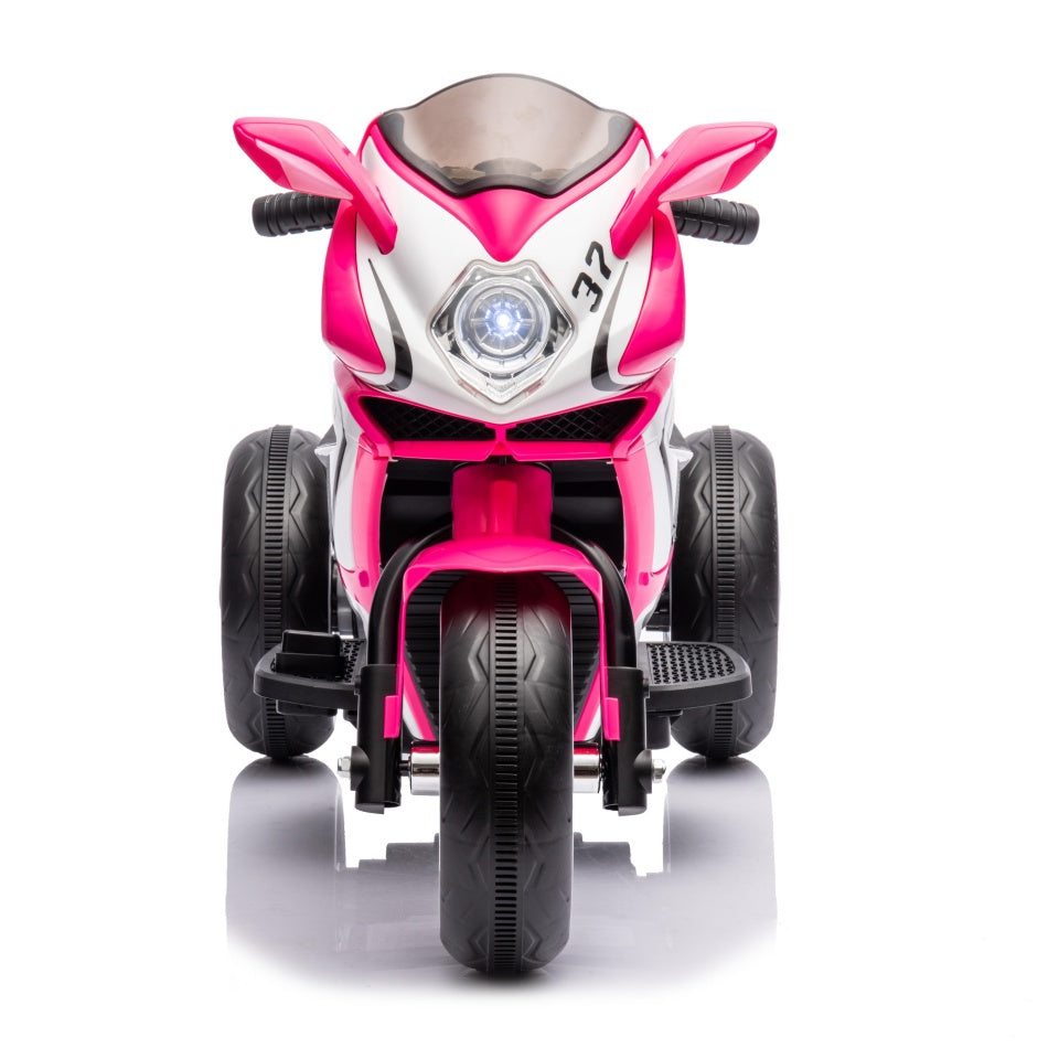 6V Kids Electric Ride-On Motorcycle with MP3, LED Headlight and Light-Up Wheels, Motorbike Ideal for Ages 3-4, 30.5'' L x 16'' W x 20.5'' H, Pink
