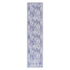 2x10 Low-Pile Non-Slip Non-Shedding Washable Area Rug, Kid and Pet Friendly, Foldable Carpet for Bedroom, Kitchen, Dining Room, Blue
