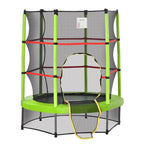 Φ5FT Kids Trampoline with Enclosure Net for Age 3 to 6 Years Green