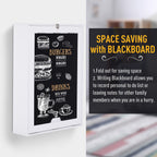 Wall Mounted Foldable Desk with a Blackboard, Fold Out Convertible Floating Desk with Shelves, White