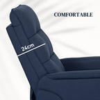 Power Lift Chair for Elderly, Fabric Recliner Sofa with Remote Control, Side Pockets, Quick Assembly, Deep Blue