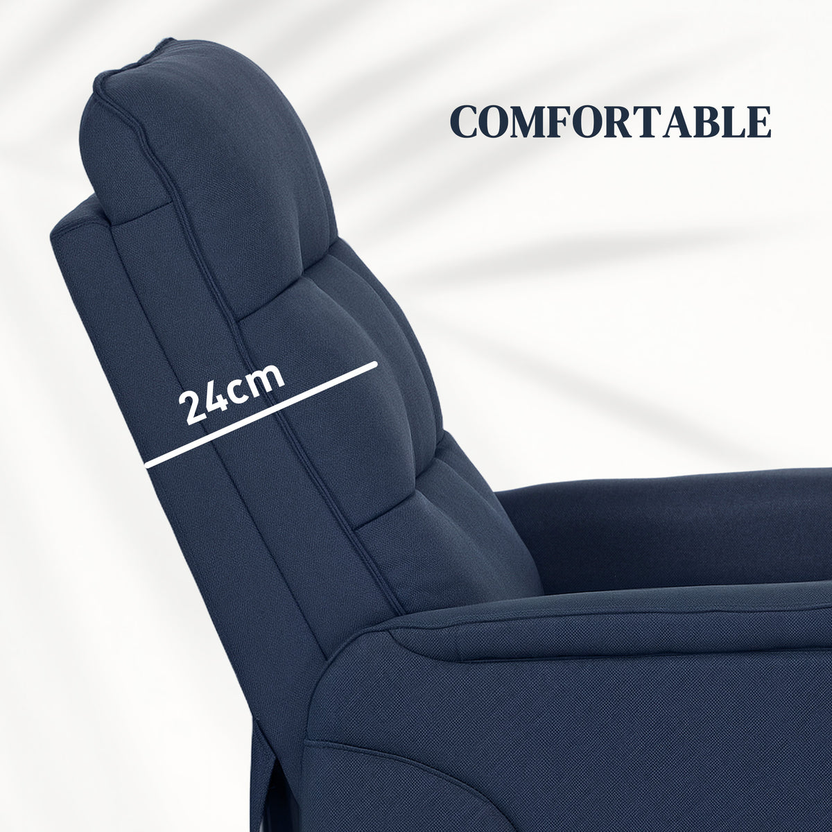 Power Lift Chair for Elderly, Fabric Recliner Sofa with Remote Control, Side Pockets, Quick Assembly, Deep Blue