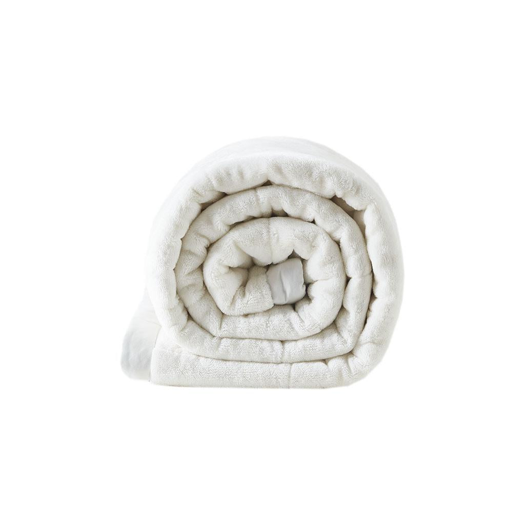 Reversible Smart Down Alternative Blanket with Temperature Control, Moisture Wicking, Ideal for All Seasons, 108" L x 90" W x 0.25" H, Ivory
