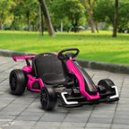 24V 7.5 MPH Electric Go Kart with Adjustable Seat, Slow Start, Pink