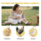 48" 2-Story Large Rabbit Hutch Bunny Cage Wooden Pet House Metal Frame with Rooms, Ramp, No Leak Tray, Feeding Trough, Waterproof Asphalt Roof for Rabbits, Chickens, Ducks, Outdoor/Indoor
