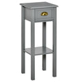 2-Tier Tall Side Table, Nightstand End Table w/ Drawer & Bottom Shelf for Living Room, Bedroom, Gray