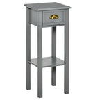 2-Tier Tall Side Table, Nightstand End Table w/ Drawer & Bottom Shelf for Living Room, Bedroom, Gray