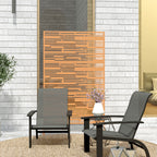 78" H x 48" W Metal Outdoor Privacy Screen, Freestanding Decorative Privacy Fence Screen for Balcony, Brown