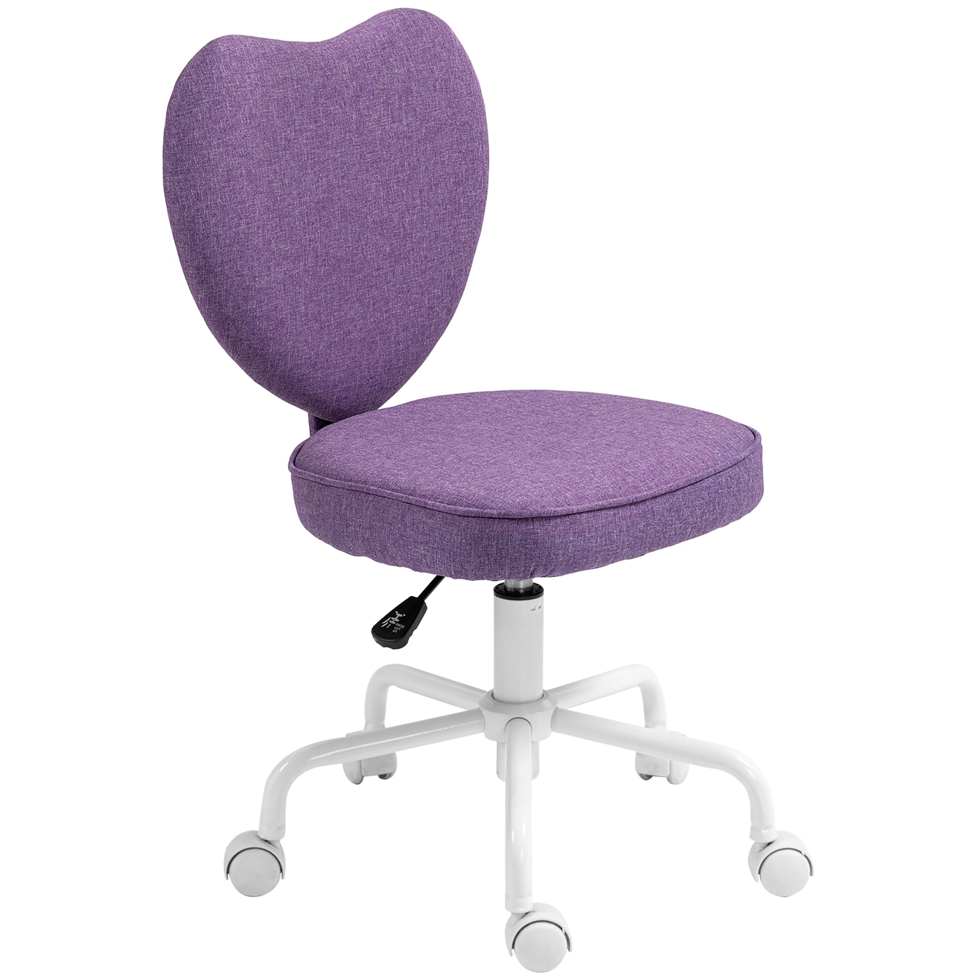 Heart Love Shaped Back Design Office Chair with Adjustable Height, Purple
