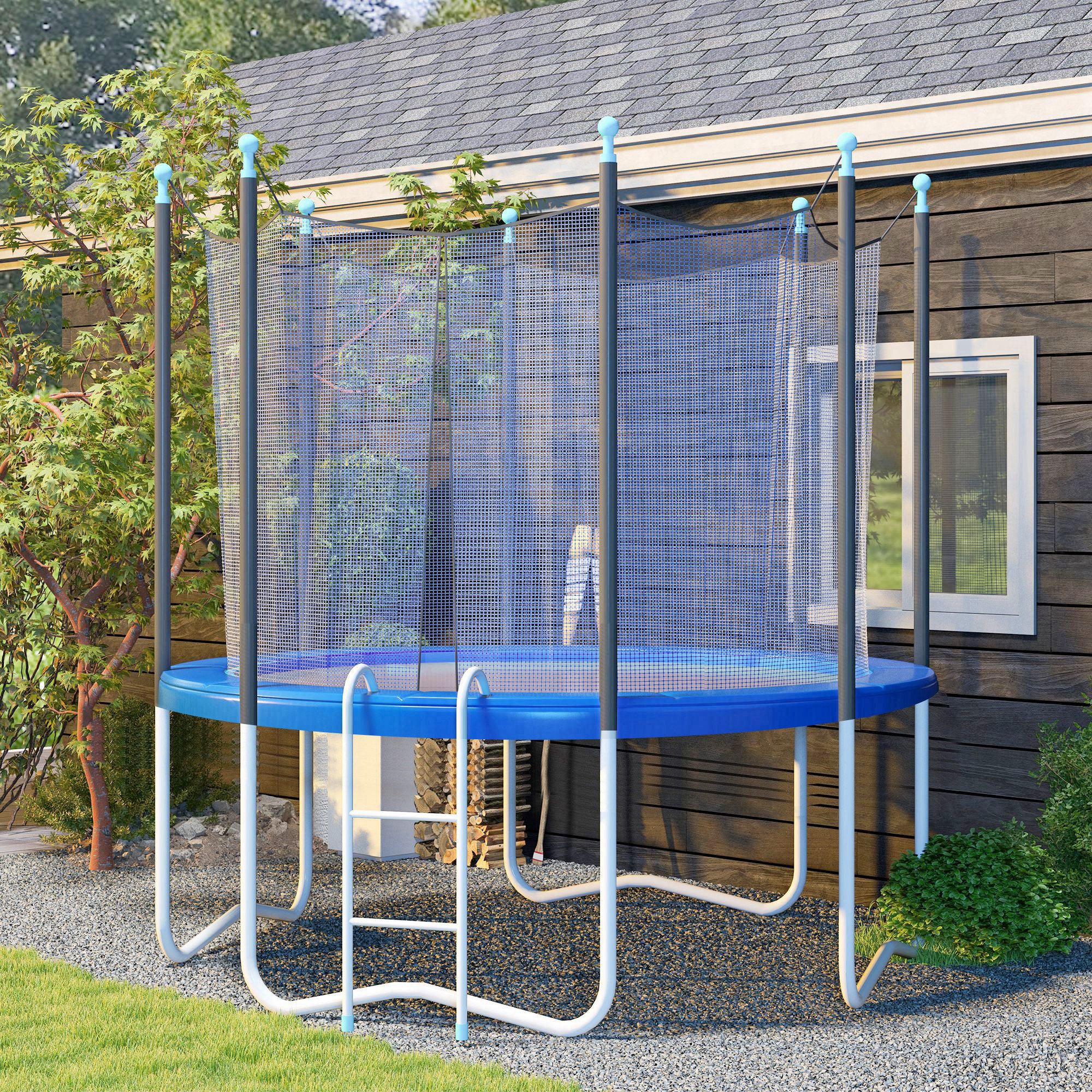12FT Trampoline Spring Cover, Safety Trampoline Pad Replacement, Waterproof and Tear Resistant, All Weather Trampoline Accessories, No Holes for Pole, Blue