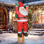 7FT Hanging Christmas Inflatable Santa with Dog, Christmas Blow Up Decoration with Built-in LED Lights for Garden