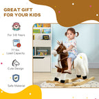 Rocking Horse with Sound, Ride on Horse with Saddle, Toddler Rocker, Gift for 3-8 Year Old, Brown