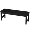 47" Outdoor Bench Seat, HDPE All-Weather Garden Bench, Backless Slatted Patio Bench for Yard, Porch, Park, Black