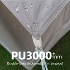 Inflatable Camping Tent with Easy-Setup Blow-Up Design, Waterproof Family Tent with Roll-Up Roof, 94.5″ L x 94.5″ W x 70″ H, Beige