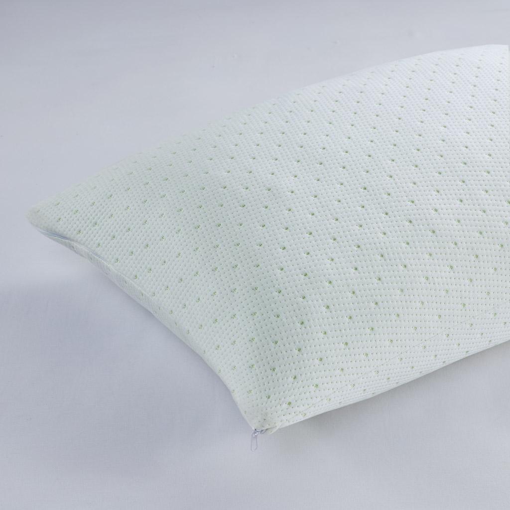 Shredded Memory Foam Pillow with Rayon, Cooling Gel Infused, Medium Firmness, Removable Cover, 28" L x 20" W x 5.5" H, Ivory
