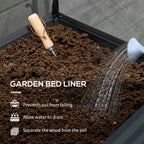 Raised Garden Bed with Legs and Cover, Metal Elevated Planter Box with Bottom Shelf and Liner for Vegetables, Dark Gray