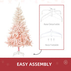 7ft Unlit Spruce Artificial Christmas Tree with Realistic Branches and 1000 Tips, Pink
