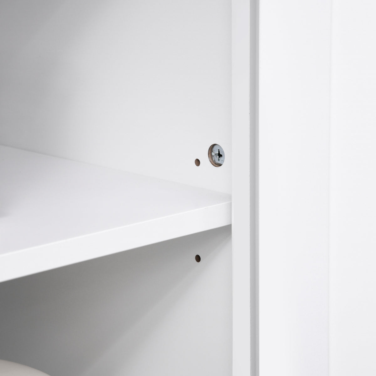 Kitchen Buffet Hutch Cabinet, Freestanding Kitchen Pantry Storage Cabinet Cupboard with Framed Glass Door, Drawer and Microwave Space, White