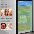 3.2 Cu.Ft Mini Fridge with Freezer, Compact Refrigerator with Adjustable Thermostat, Shelf and Single Reversible Door for Bedroom, Dorm, Home Office, Energy Efficient, Silver