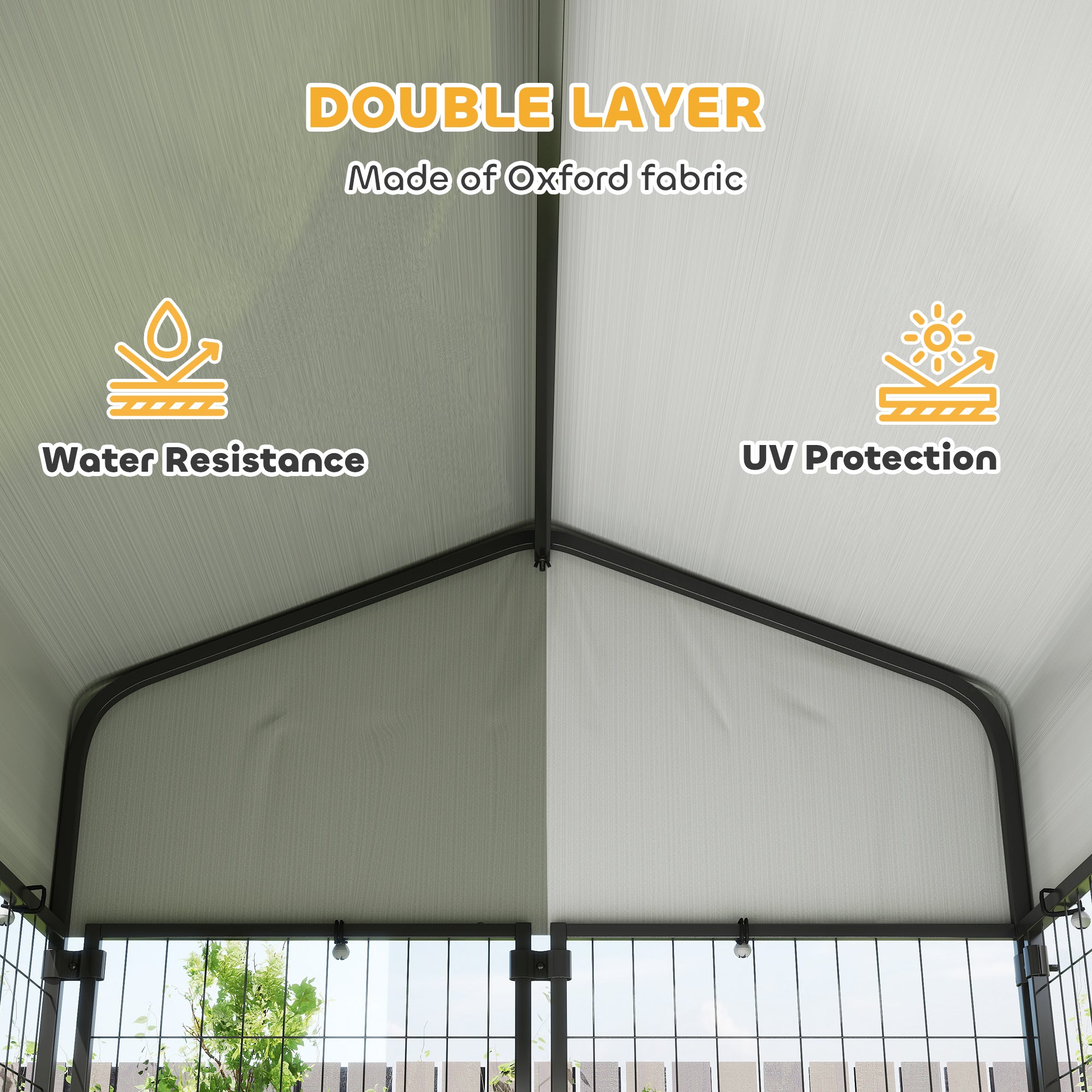 Outdoor Dog Kennel with Roof, 4' x 4' x 6' Heavy Duty Welded Wire Dog Playpen Enclosure with Escape-proof Lock