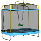 3-in-1 Trampoline for Kids, 6.9' Kids Trampoline with Net, Light Blue