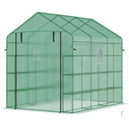 8' x 6' x 7' Temporary Greenhouse for Growing Flowers with Mesh Door & Windows Green