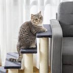 Cat Tree with 4 Steps for High Beds w/ Sisal Scratching Post