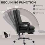 Massage Office Chair with Heat Function, Computer Desk Chair with Footrest Swivel Wheels, Black