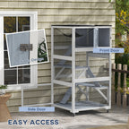 Catio, Outdoor Cat Enclosure House on Wheels with Hammock, Gray