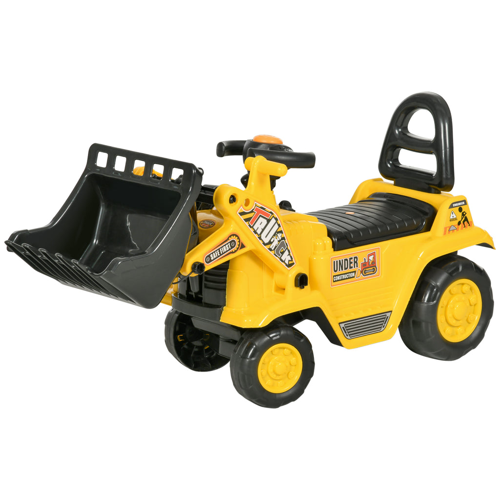 3 in 1 Ride On Toy Bulldozer Digger Tractor Pulling Cart Pretend Play Construction Truck