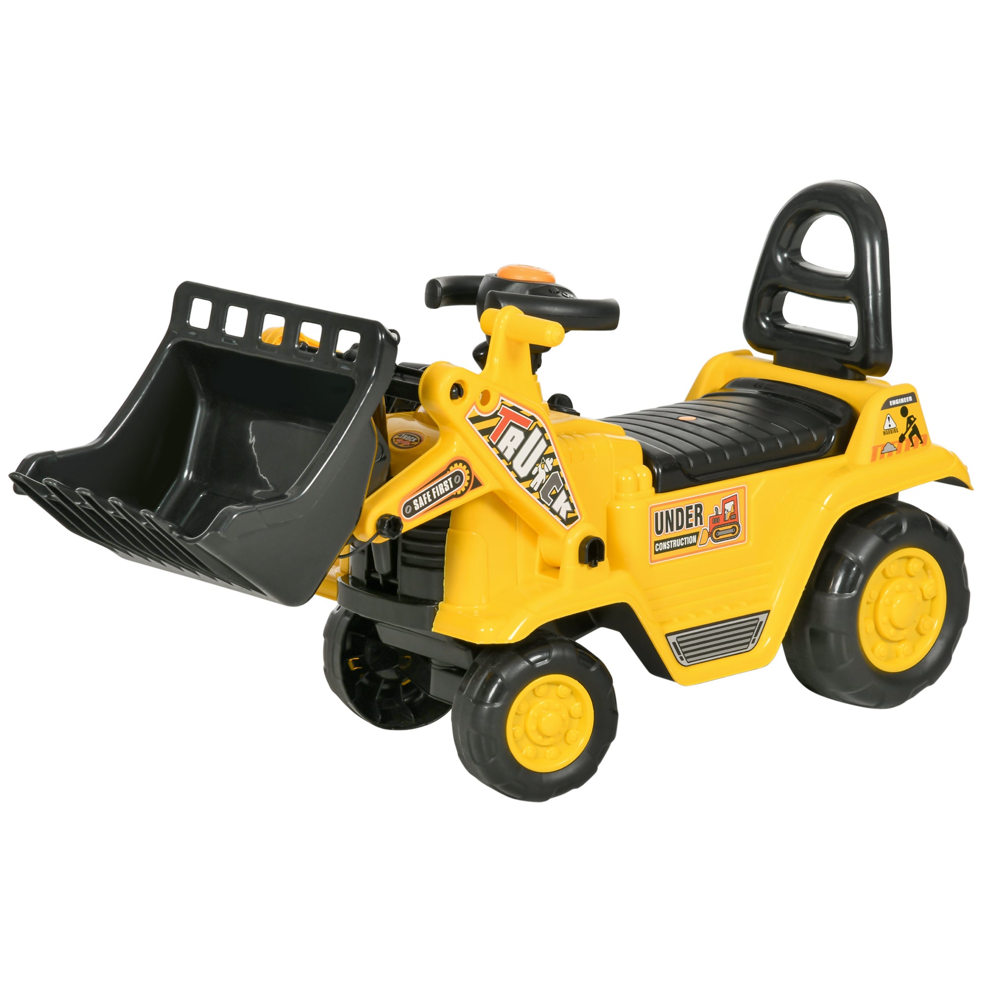 3 in 1 Ride On Toy Bulldozer Digger Tractor Pulling Cart Pretend Play Construction Truck