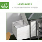 77" Wooden Chicken Coop with Nesting Box, Cute Outdoor Hen House with Removable Tray, Ramp Run, for Garden Backyard, Gray