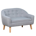2-Seat Kids Sofa, Toddler Sofa Couch, Linen-Like Fabric & Wood Frame Sofa Chair for Ages 3-7, 11" High Seat, Gray