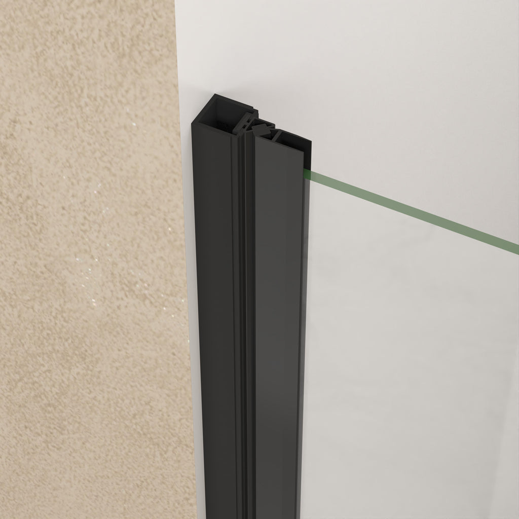 34" Bifold Shower Door with Stainless Steel Handle and Raised Water-Blocking Strips, Space-Saving Panel for Bathroom, 34" L x 0.5" W x 72" H, Matte Black