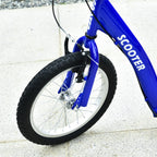 Youth Scooter Kick Scooter for Kids 5+ with Adjustable Handlebar 16" Front and 12" Rear Dual Brakes Inflatable Wheels, Blue
