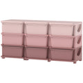 29.5" 3 Tier Kids Storage Unit Dresser Tower w/ 9 Drawers, Pink