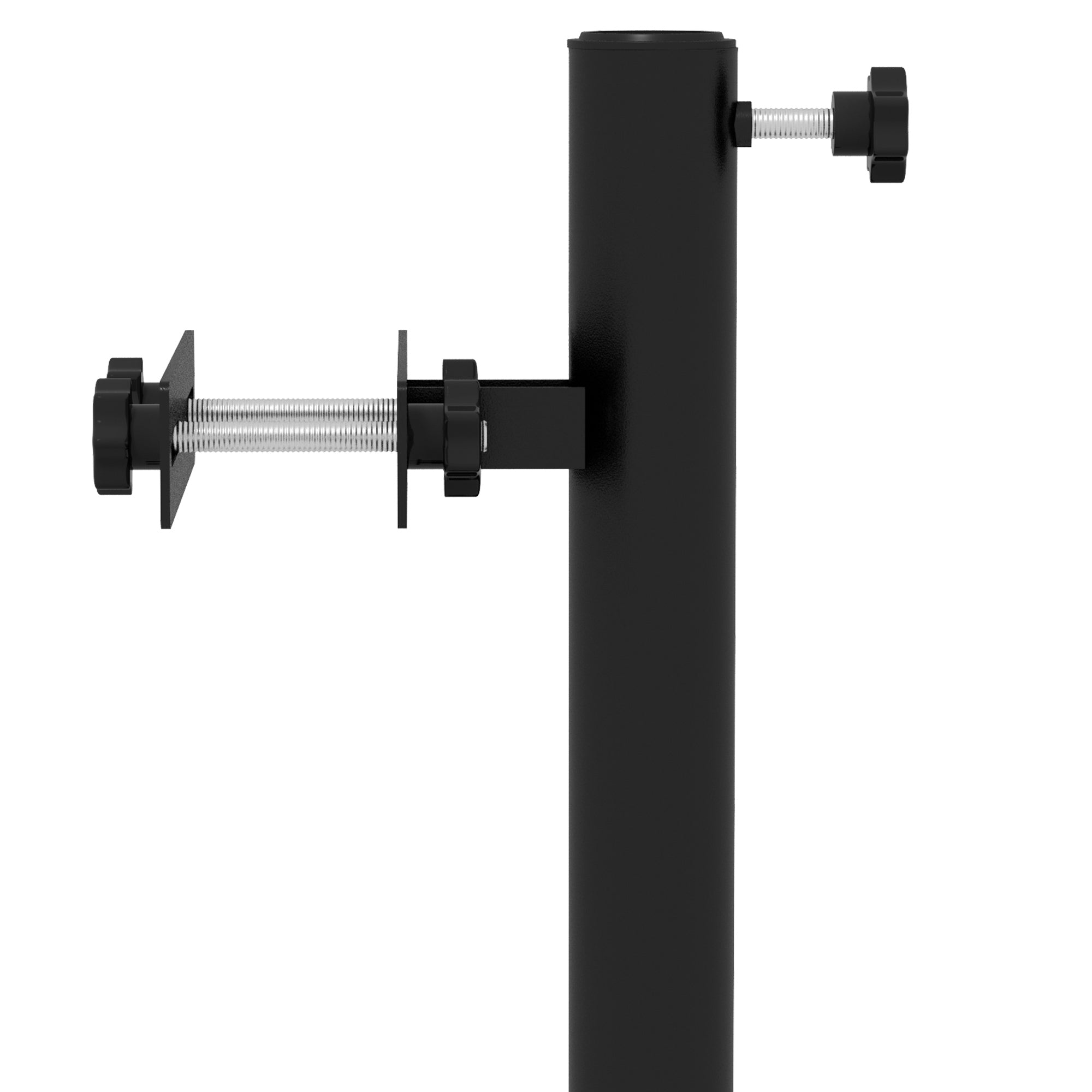 Patio Umbrella Holder Stand for Deck Railing, Umbrella Deck Mount Bracket with Adjustable Clamps, Black