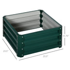 Galvanized Raised Garden Bed, Set of 2 Metal Planter Box with Open Bottom, All-Weather Steel Frame, Rust-Resistant, Easy-to-assemble, for Growing Vegetables, Flowers, Green
