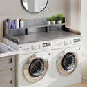 Practical Washer Dryer Countertop with Non-slip Pads, Wood Shelf Topper with Edge, Double Layer Organizer, 54" L x 27.5" W x 12" H, Grey