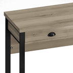 3-Drawer Long Dining Table Set with Power Outlets, Circular PU Stools, Easy Assemble, 60.24"L x 15.75"W x 35.43"H, Black
