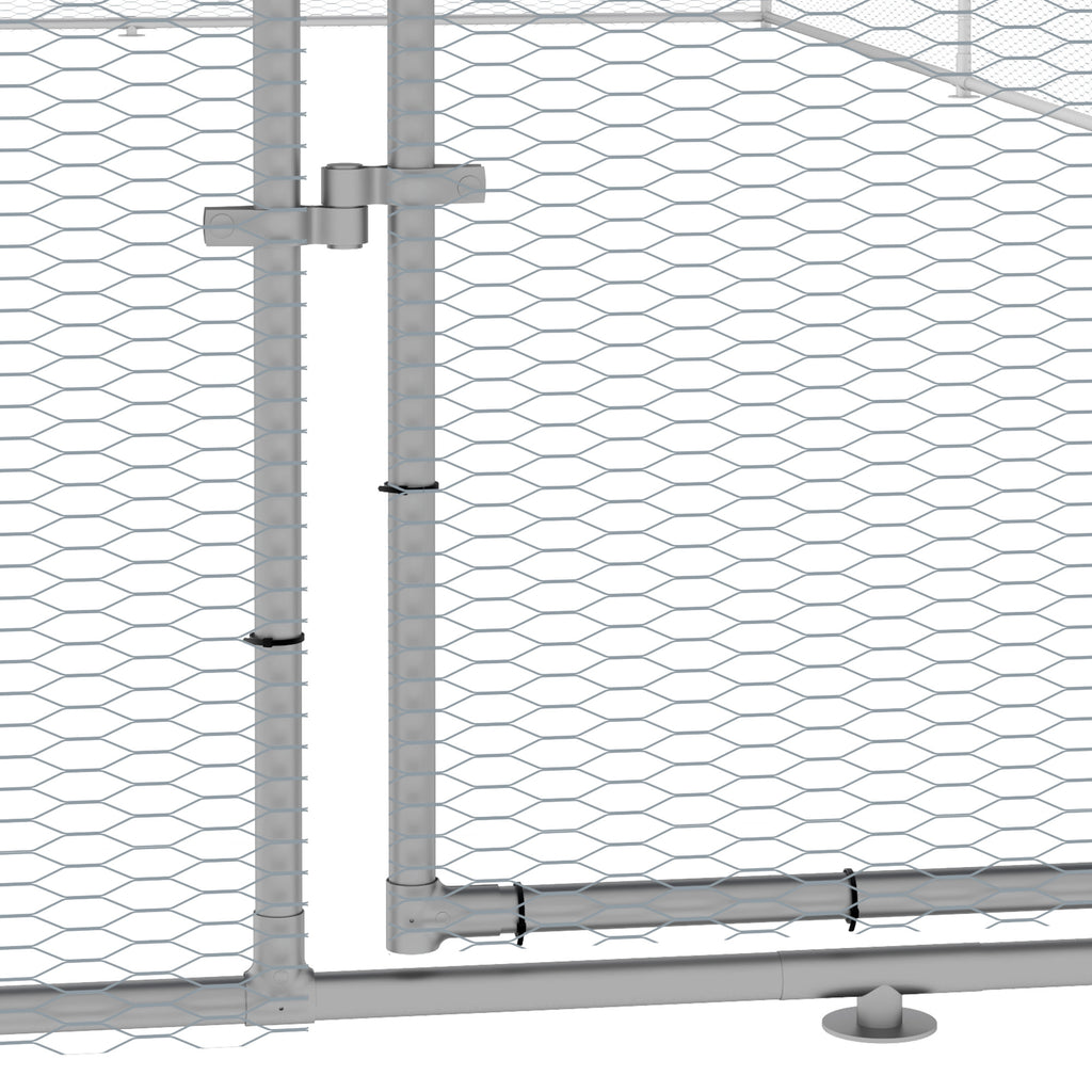 Large Chicken Coop Metal Chicken Run for Chickens with Waterproof and Anti-UV Cover, Spire Shaped Walk in Fence Cage Hen House for Outdoor and Yard Farm Use, 1.3" Dia, 9.8' x 26.2' x 6.4'