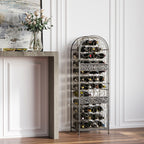 45 Bottle Wrought Iron Wine Rack Jail with Lock - Antique Bronze