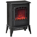 Electric Fireplace Heater, Freestanding Fireplace Stove with Realistic Flame Effect Overheat Protection 750W/1500W Black