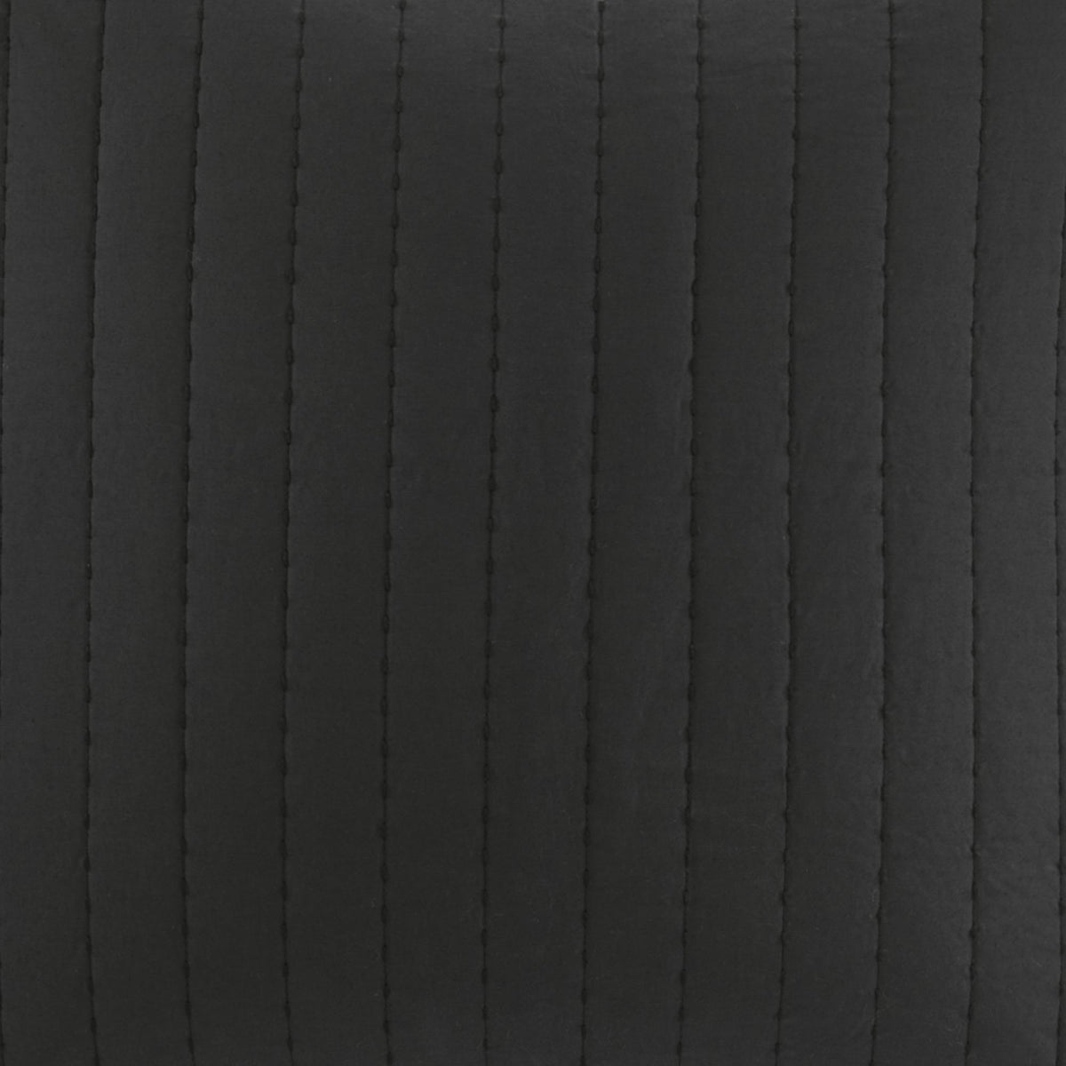 100% Cotton Quilted Euro Sham with Embroidery, Hidden Zipper, Farmhouse Machine Washable Pillowcase, 26" L x 26" W x 0.25" H, Black