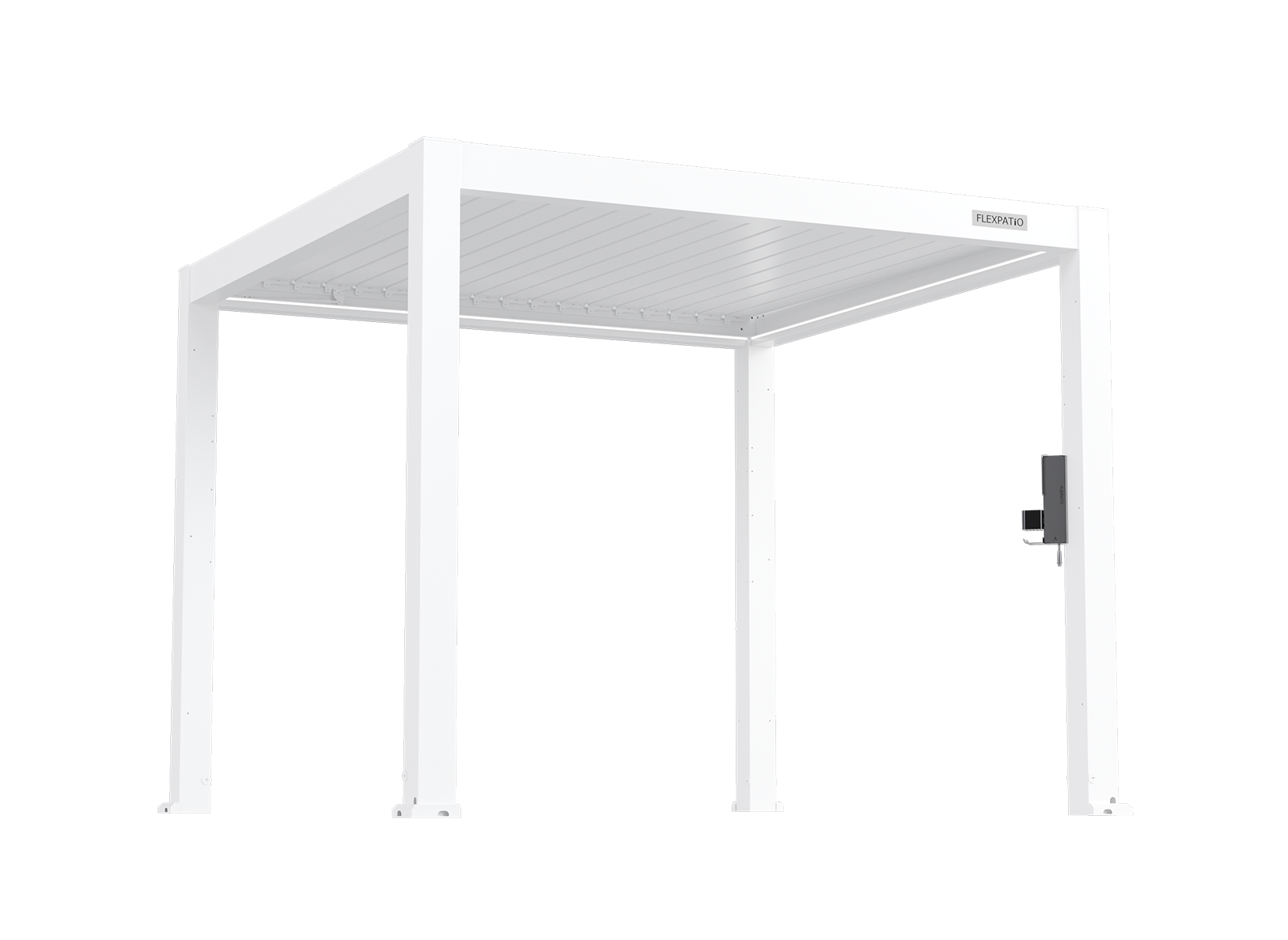 POWER+ PRO Gen 2 Motorized Pergola, Motorized Louvers, 10' x 10', White, 6063-T5 Aluminum