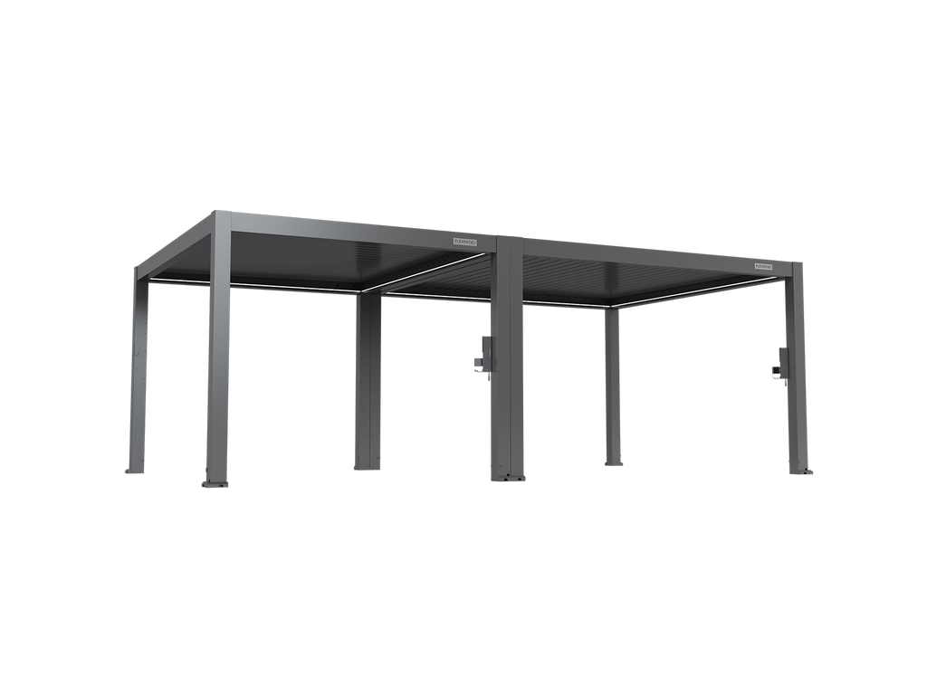 POWER+ PRO Gen 2 Motorized Pergola, 13' x 23', Gray, 6063-T5 Aluminum, Motorized Louvers & LED Lighting