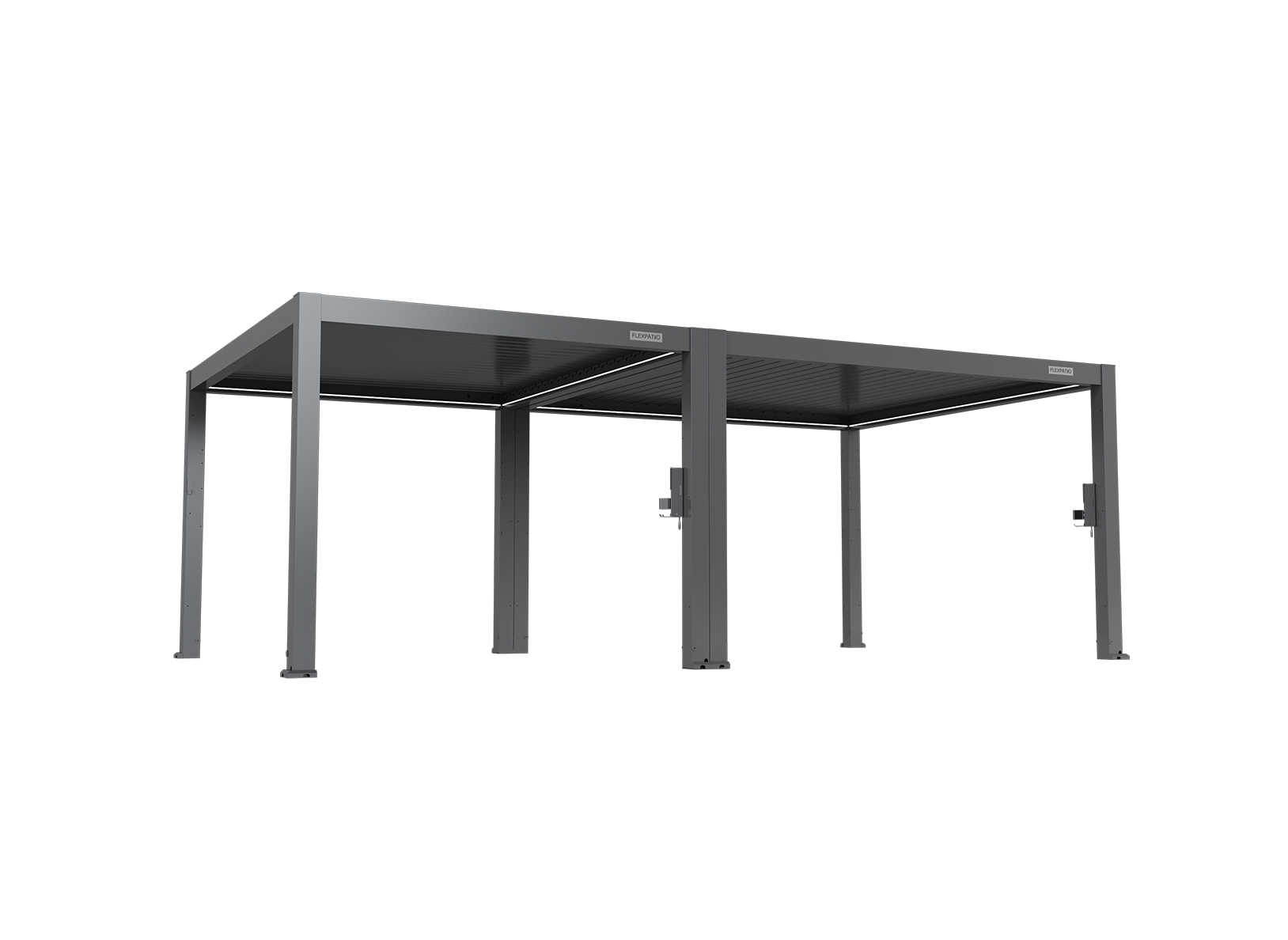 POWER+ PRO Gen 2 Motorized Pergola, 13' x 23', Gray, 6063-T5 Aluminum, Motorized Louvers & LED Lighting
