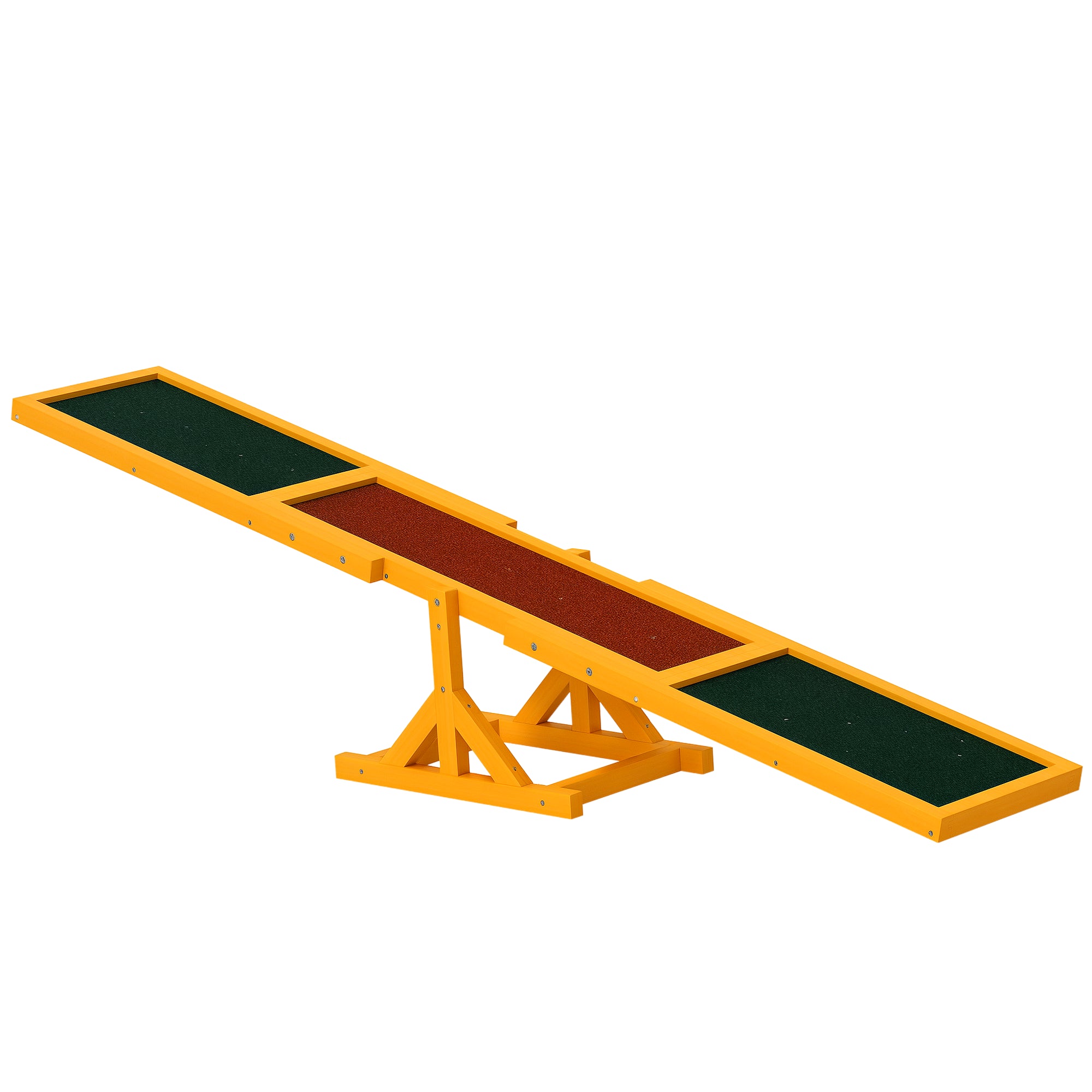 Wooden Dog Agility Seesaw for Balance Training and Exercise, Platform Equipment Run Game Toy, Weather Resistant Pet Supplies, for Outdoor Backyard, 71" L x 12" W x 12" H, Natural
