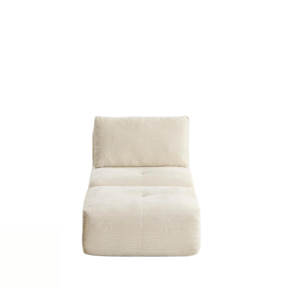 Compressed Sofa Modern Memory Foam Sectional with Pet-Friendly Corduroy Fabric, Modular Sofas for Small Spaces Single Chaise Longue for Living Room, 71" L x 36" W x 28.5" H, Beige